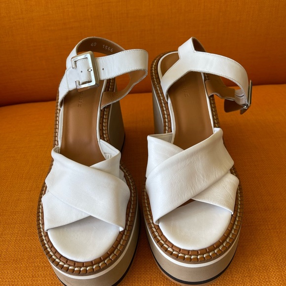 ROBERT CLERGERIE PLATFORM WHITE SANDALS💝HP - Picture 2 of 11